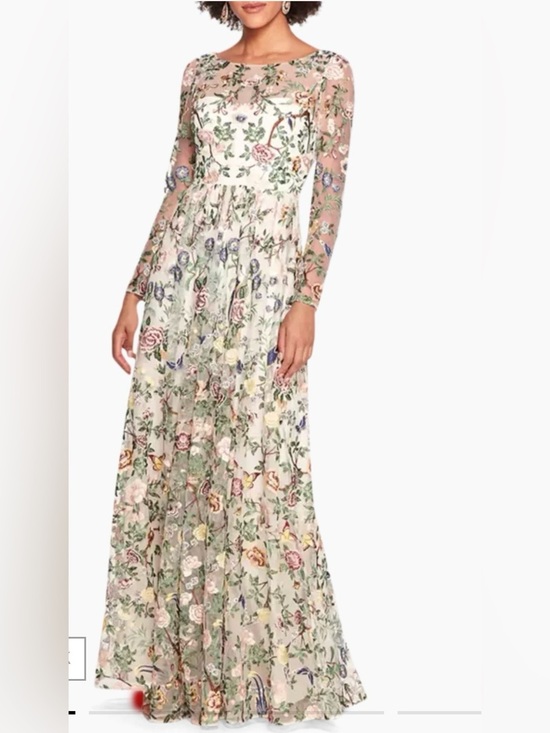 Marchesa Dresses & Skirts - Marchesa Floral Embroidered Long Sleeve Maxi Dress botanical size 4 bride